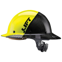 LIFT HDF50C-19HC Hard Hat, 6-Point Suspension, Carbon Fiber Shell, Yellow, Class: C