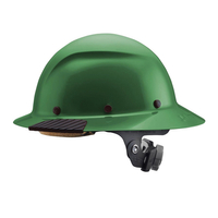 LIFT DAX Series HDF-19GG Full Brim Hard Hat, Fiber-Reinforced Resin Shell, Green, Class: G