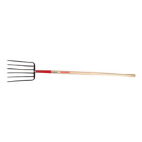 Razor-Back 74124 6-Tine Manure Fork, Forged, with Wood Handle
