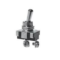 SELECTA SS201-1-BG Heavy-Duty Utility Toggle Switch, 3/6 A, 125/250 VAC, 2 -Position, SPST, Silver