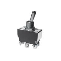 SELECTA SS208-16-BG Heavy-Duty Utility Toggle Switch, 20 A, 125/250 VAC, 2 -Position, DPDT, Silver