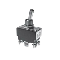 SELECTA SS208C-BG Heavy-Duty Utility Toggle Switch, 10/15 A, 125/250 VAC, 2 -Position, DPDT, Silver