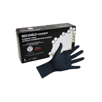 SEATTLE GLOVE V905MPF-M Disposable Gloves, M, Nitrile, Powder-Free, Black, 260 mm L