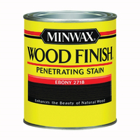 Minwax Wood Finish 227184444 Wood Stain, Ebony, Liquid, 0.5 pt, Can