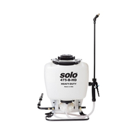 SOLO 475-B-HD Backpack Sprayer, 4 gal Tank, HDPE Tank, Translucent Black/White, 28 in L Wand