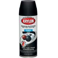 Krylon ACRYLI-QUIK K01316A07 Sandable Primer, Charcoal Black, Flat, 12 oz