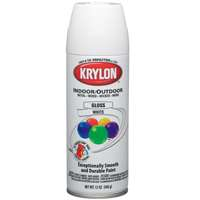 Krylon K01501A07 Acrylic Spray Paint, Gloss, White, 12 oz, Can