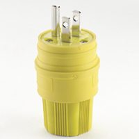 Cooper Wiring Devices 14W47-K 15-Amp 2-Pole 3-Wire 125-Volt Industrial Grade Plug, Yellow