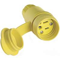 Cooper Wiring Devices 15W47-K 15-Amp 2-Pole 3-Wire 125-Volt Industrial Grade Connector, Yellow