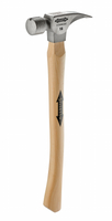 Stiletto TI16SC 16 oz Titanium Hickory Hammer, Smooth Face, Curved 18" Hickory Wood Handle