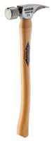 Stiletto TI14SC 14 oz Titanium Hickory Hammer, Smooth Face, Curved 18" Hickory Wood Handle