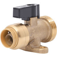 SharkBite 25559LF Straight Stop Valve, 1/2 x 3/4 in Connection, Push-Fit x MHT, 200 psi Pressure, Qu