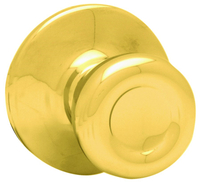 Kwikset 200T 3CPRCLRCS Passage Door Lockset, Knob Handle, Metal, Polished Brass