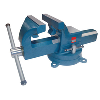 Bessey BV-DF5SB 5-Inch Heavy Duty Bench Vise with Pipe Jaws, Hammer Tone Blue