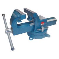Bessey BV-DF6SB 6-Inch Heavy Duty Bench Vise with Pipe Jaws, Hammer Tone Blue