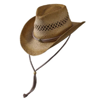 Turner Hat 18107 Outback Hat, Men's, 7-1/4 to 7-5/8 in, Woven Raffia, Tea Stained