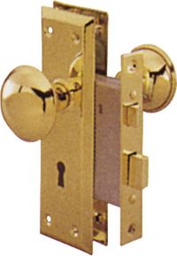 ProSource 6870372-3L Mortise Interior Lockset, 2-3/8 in Backset, Steel, Polished Brass
