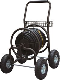 Landscapers Select TC4719A Hose Reel Cart, 250 ft Hose, Manual Crank Winding, Steel