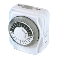 PowerZone TNI2423 Electromechanical Timer, 15 A, 125 V, 1875 W, 2-Outlet, 24 hrs Time Setting, White
