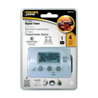 PowerZone Timer, 8 A, 125 V, 1000 W, 1 -Outlet, 24 hr Time Setting, 4 On/Off Cycles Per Day