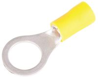 GB 10-108 Ring Terminal, 600 V, 12 to 10 AWG Wire, 1/4 to 3/8 in Stud, Vinyl Insulation, Yellow