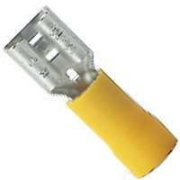 GB 10-145F Disconnect Terminal, 600 V, 12 to 10 AWG Wire, 1/4 in Stud, Vinyl Insulation, Yellow