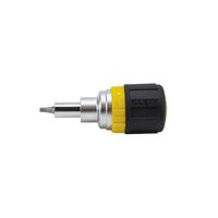 Klein 32594 6-in-1 Screwdriver, 1/4 in, 5/16 in, #2, 3/16 in, #1, #2, Phillips, Slotted, Square