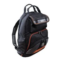 Klein Tradesman Pro 55475 Tool Bag Backpack, 7-3/8 in W, 14-1/2 in D, 17-1/2 in H, 35 -Pocket