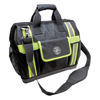 Klein Tradesman Pro 55598 High-Visibility Tool Bag, 17-1/2 in W, 10 in D, 16 in H, 42 -Pocket