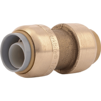 SharkBite U4008LFA Pipe Coupling, 1/2 in, Brass/Polybutylene, 200 psi Pressure