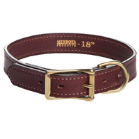 Mendota Flat Leather Collar - Wide 1"