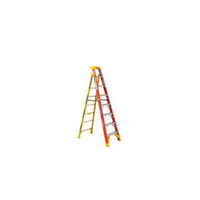WERNER LEANSAFE L6200 Series L6206 Leaning Ladder, 6 ft H, Type IA Duty Rating, Fiberglass, 300 lb