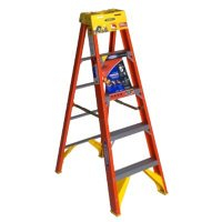 WERNER 6205 Step Ladder, 5 ft H, Type IA Duty Rating, Fiberglass, 300 lb