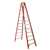 WERNER 6212 Step Ladder, 12 ft H, Type IA Duty Rating, Fiberglass, 300 lb