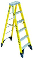 WERNER 7308 Step Ladder, 8 ft H, Type IAA Duty Rating, Fiberglass, 375 lb