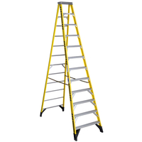 WERNER 7312 Step Ladder, 12 ft H, Type IAA Duty Rating, Fiberglass, 375 lb