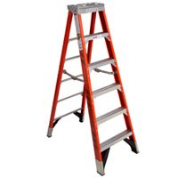 WERNER 7408 Step Ladder, 8 ft H, Type IAA Duty Rating, Aluminum/Fiberglass, 375 lb