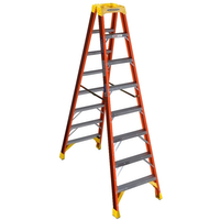 WERNER T6200 Series T6208 Twin Ladder, 8 ft H, Type IA Duty Rating, Fiberglass, 300 lb