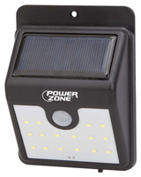 PowerZone 12539 Solar Powered Motion Sensor Wall Light, Lithium Battery, 16-Lamp, LED Lamp