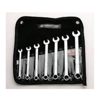 WRIGHT 707 Combination Wrench Set, Steel, Chrome, Specifications: Measuring in SAE, 12 Points